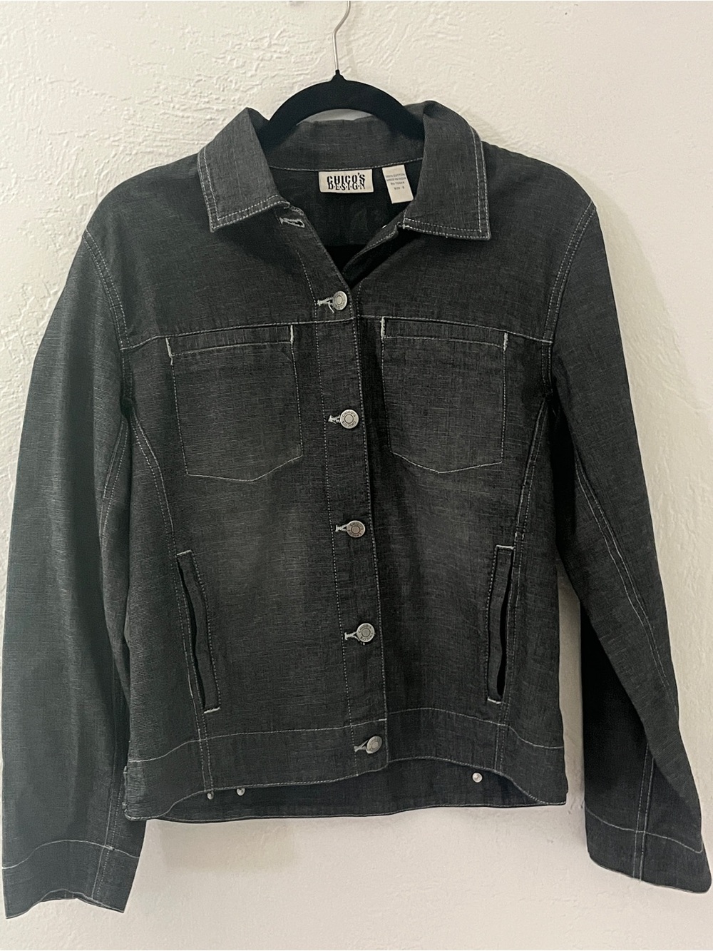 Chico's Dark Charcoal Denim Jacket